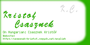 kristof csasznek business card
